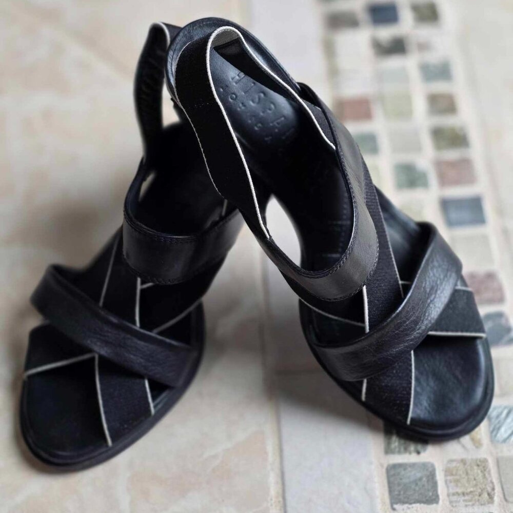 Hispanitas Black Sandals, Block heel Size 38, Great preowned condition